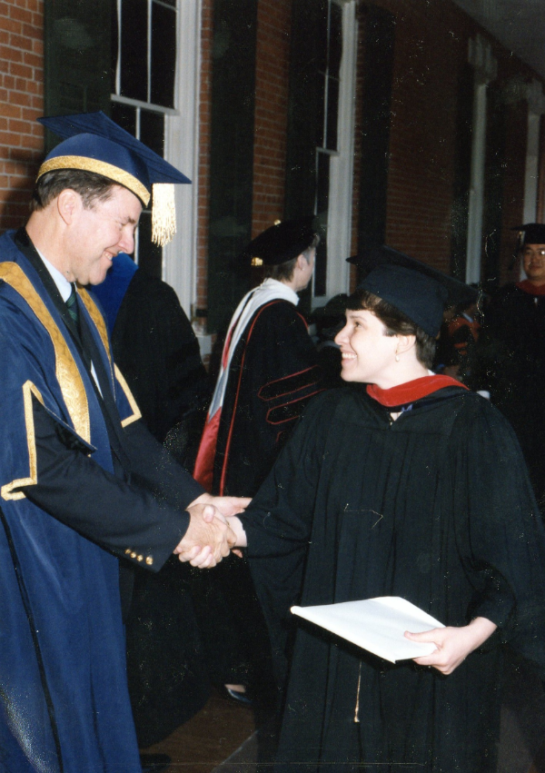 Receiving the Master of Divinity diploma